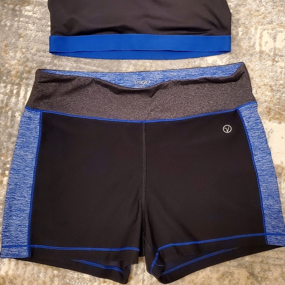 Vogo workout bicycle shorts black 🖤 and blue 💙 - Picture 1 of 3